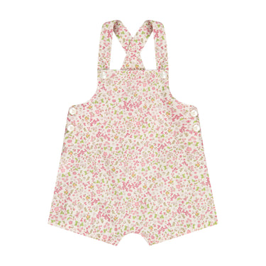 Floral Button-Front Shortall, Pink Meadow