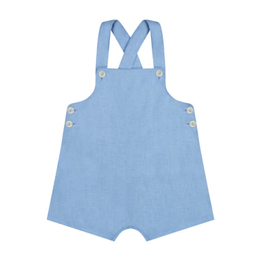 Italian Linen Button-Front Shortall, Sky Blue