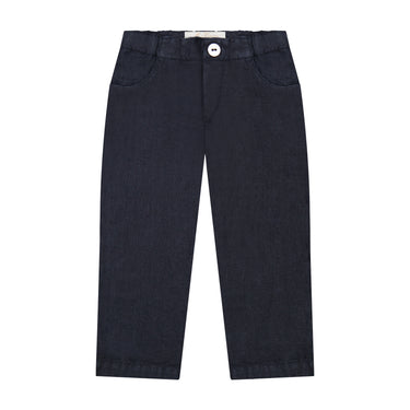 Italian Linen Pull-On Trousers, Navy