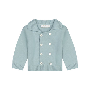 Double Breasted Cardigan, Dusty Blue