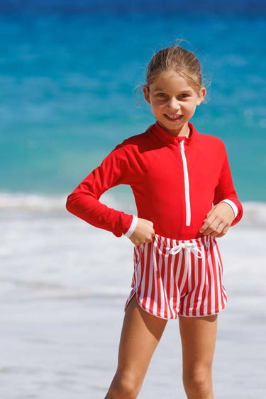 Flamands Swimsuit, Red/White Stripes