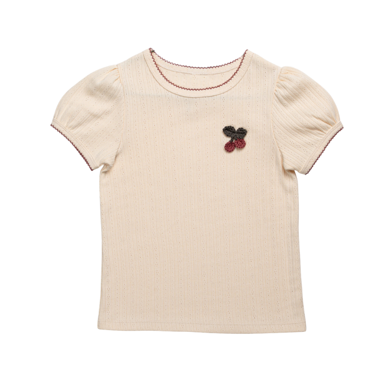 Pointelle T-Shirt, Crochet Cherry – Willkie's