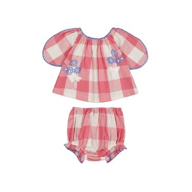 Rose Gingham Baby Set