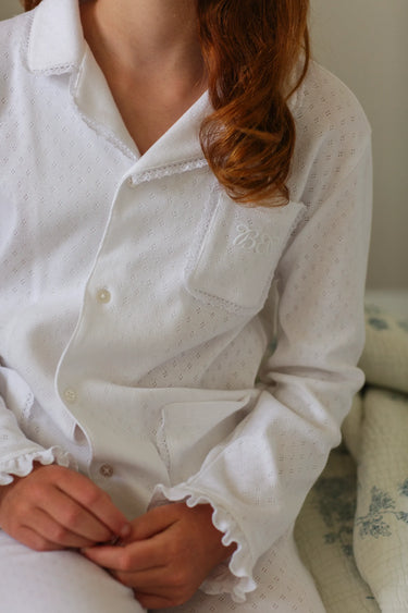 Cleo Pajamas, White Ajour