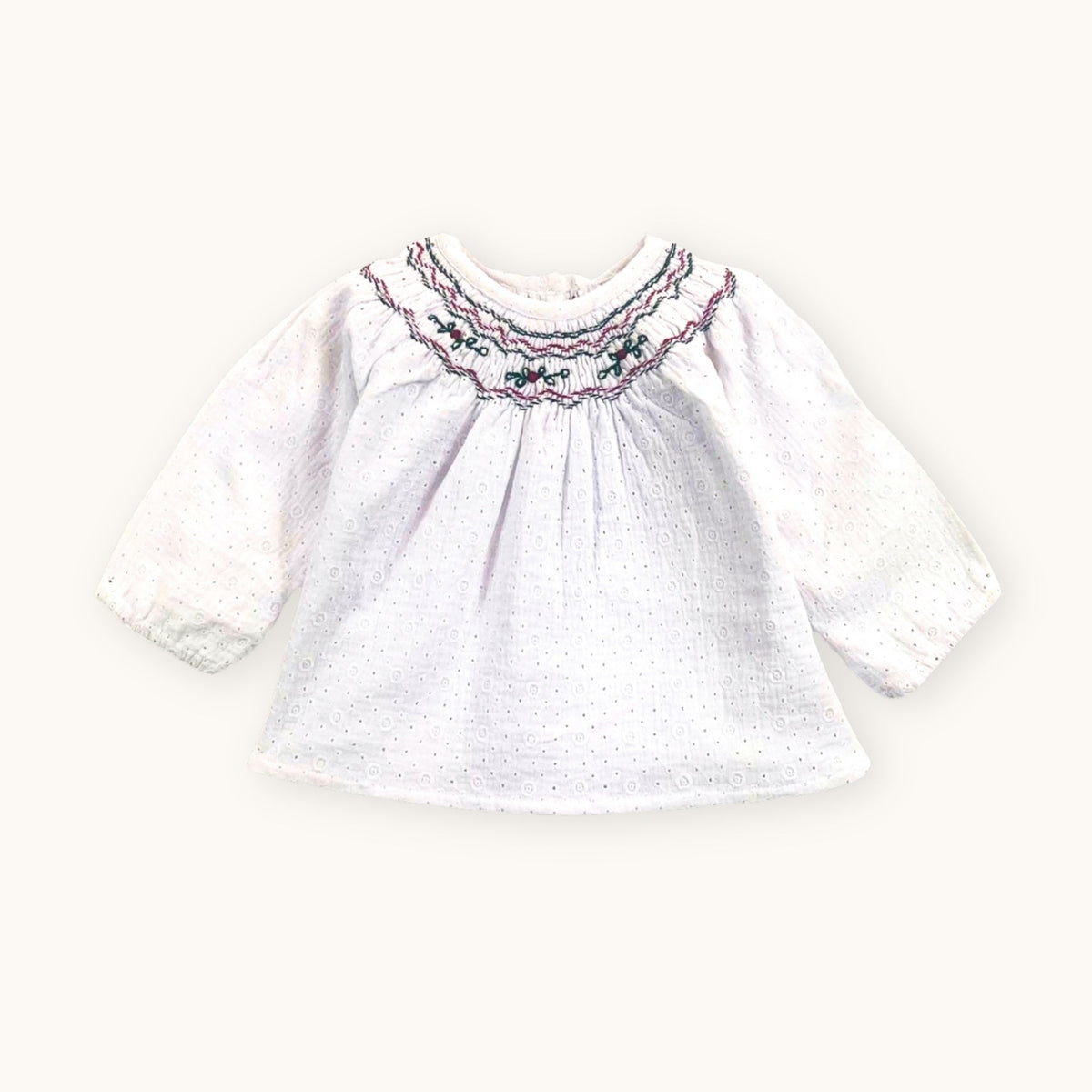 Margot Eyelet Blouse Smocking