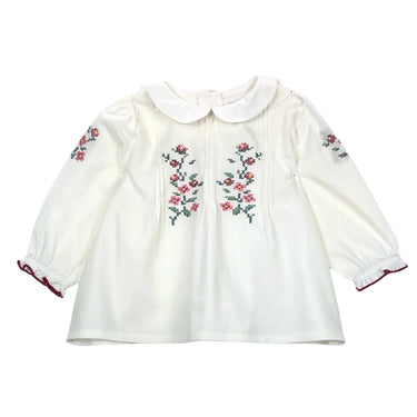 Kayla Embroidered Baby Blouse, White