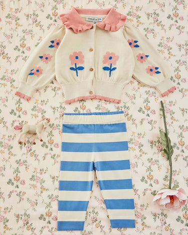 Flowers Cardigan, Beige Clair