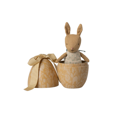 Easter Egg with Micro Rabbit, Cream Yellow