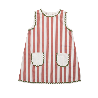 Hannah Dress, Raspberry Stripe