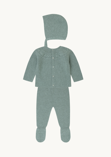 Knitted Newborn Set, Green