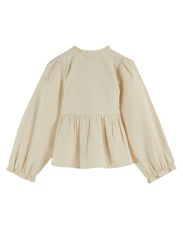 Smocked Blouse, Creme