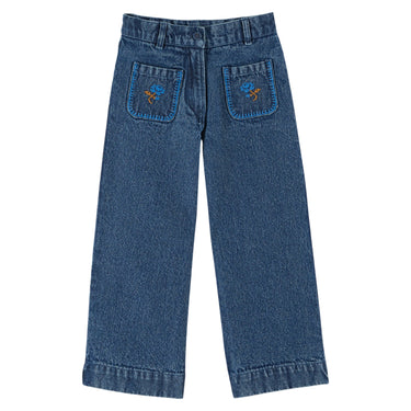 Embroidered Denim Pants