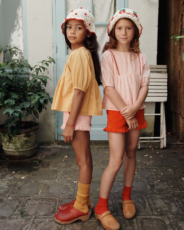 Cherry Crochet Bucket Hat, Creme