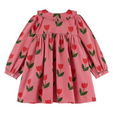 Collared Dress, Large Tulips