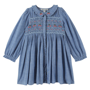 Chambray Smocked Dress