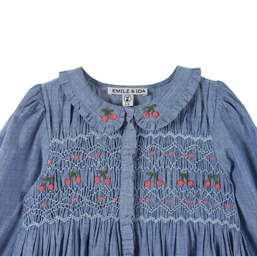Chambray Smocked Dress