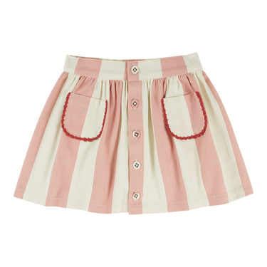 Striped Crochet Skirt, Pink and White