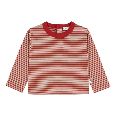 Fine Striped Organic Cotton Tee, Red