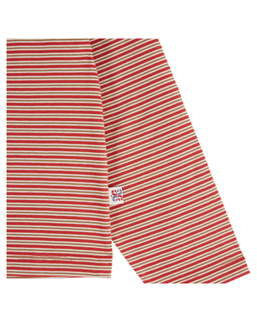 Fine Striped Organic Cotton Tee, Red
