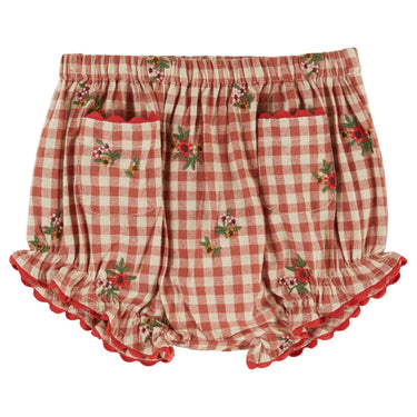 Scalloped Baby Bloomer, Gingham Broderie