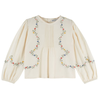 Cross-Stitch Blouse, Ecru Floral
