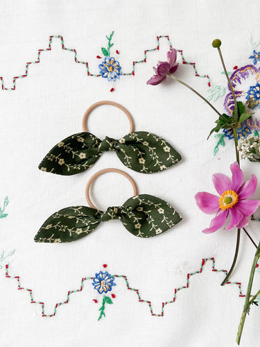 Hair Bobbles, Needlework Green