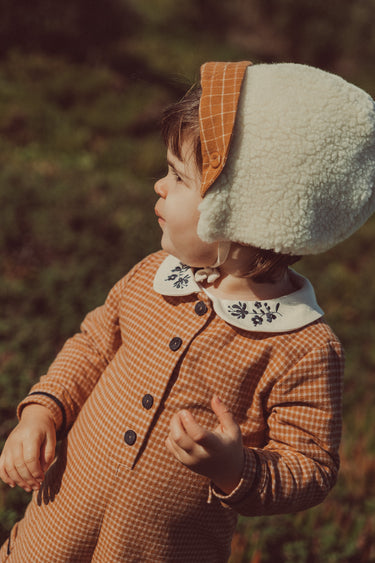 Benedita Wool Sherpa Bonnet, Ecru