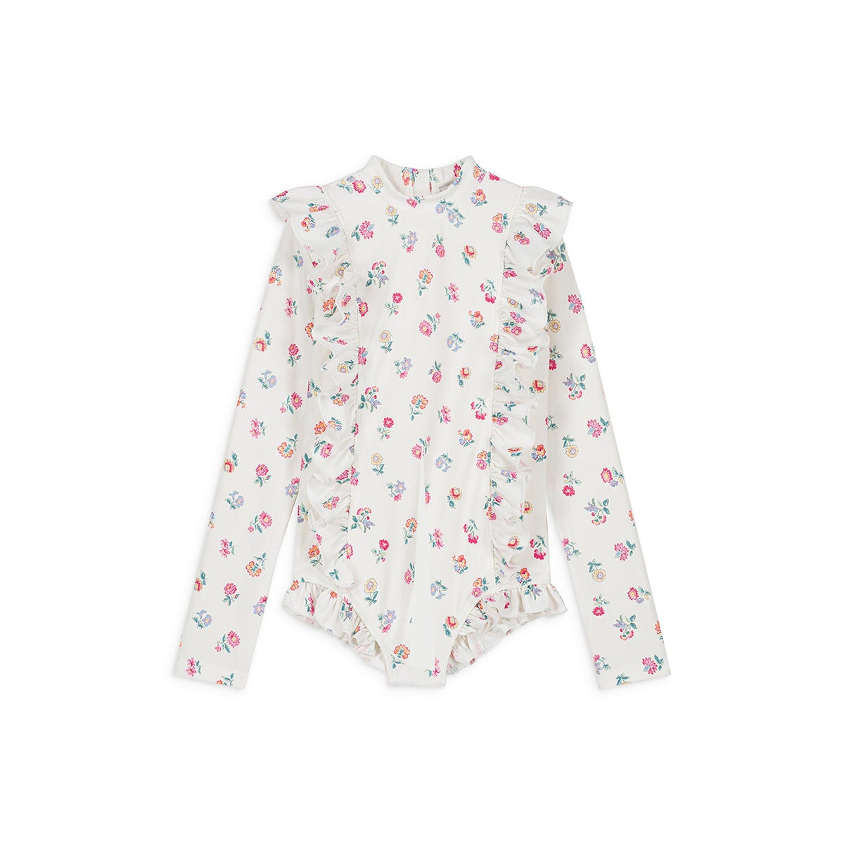 Aurelie Swimsuit, White Felicita Flowers