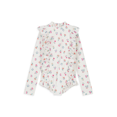 Aurelie Swimsuit, White Felicita Flowers