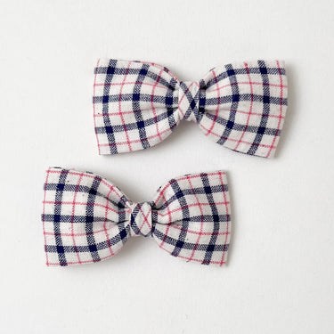 Set of Two Baby Bows, Martha Check
