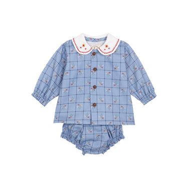 Catherina Embroidered Blouse and Bloomer Set