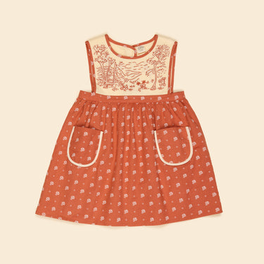 Bibi Hand Embroidered Pinafore, Mountain Calico Jam