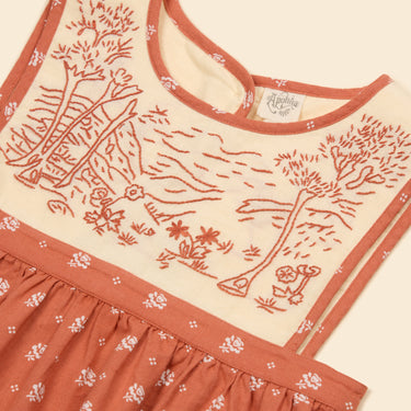 Bibi Hand Embroidered Pinafore, Mountain Calico Jam