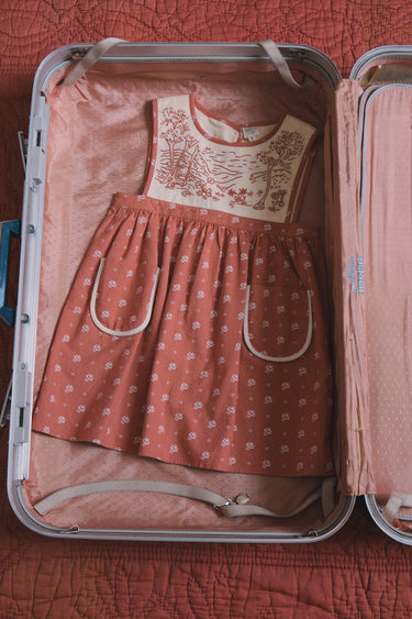 Bibi Hand Embroidered Pinafore, Mountain Calico Jam
