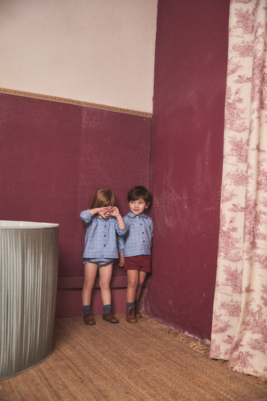 Catherina Embroidered Blouse and Bloomer Set