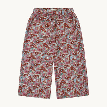 Ollie Trousers, Burgundy Flowers