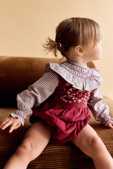 Liz Baby Romper, Terracotta Corduroy