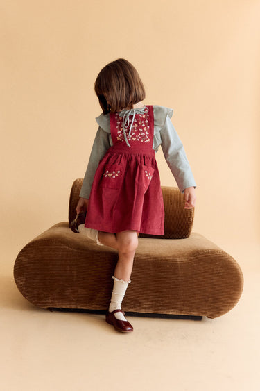 Liz Pinafore Dress, Terracotta Corduroy