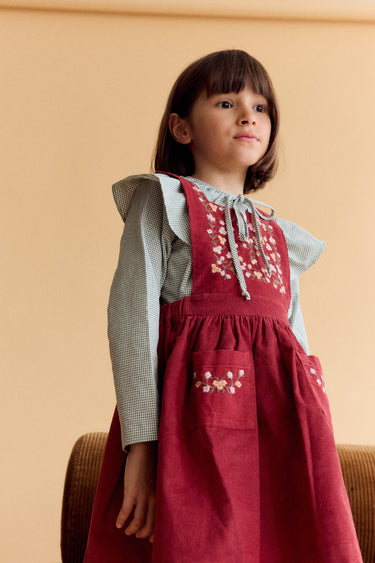 Liz Pinafore Dress, Terracotta Corduroy