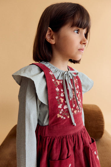 Liz Pinafore Dress, Terracotta Corduroy
