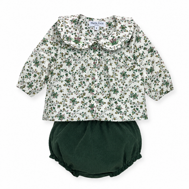 Liberty and Corduroy Baby Set, Pine Green