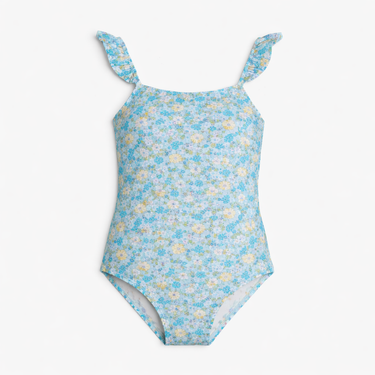 Lycra Ruffled Swimsuit, Liberty Betsy Azzurro