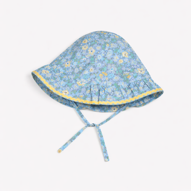 Cotton Ric Rac Trimmed Hat, Liberty Betsy Azzurro