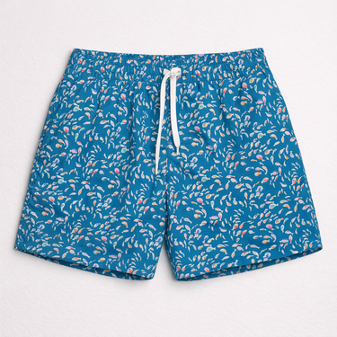 Lycra Swim Trunks, Liberty Teal Fish