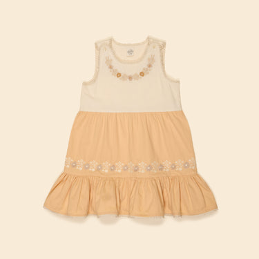 Clarita Dress, Cream/ Peach Yogurt