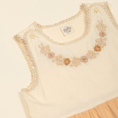 Clarita Dress, Cream/ Peach Yogurt