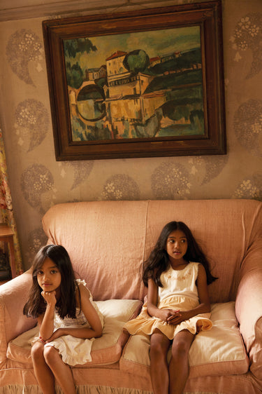 Clarita Dress, Cream/ Peach Yogurt