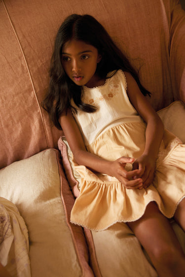 Clarita Dress, Cream/ Peach Yogurt