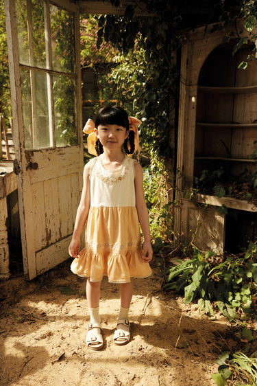 Clarita Dress, Cream/ Peach Yogurt