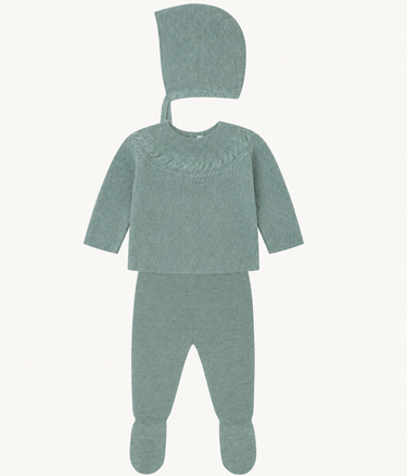 Knitted Newborn Set, Green